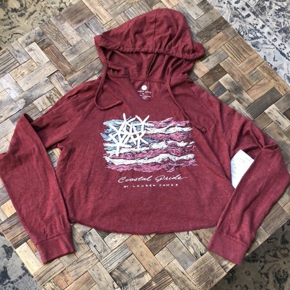 Lauren James Coastal Pride Cropped Hoodie. NWT. Size Medium - Picture 1 of 3